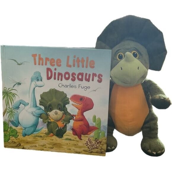 Kohls Cares Three Little Dinosaurs Book & Plush Set By Charles Fuge - Picture 1 of 9